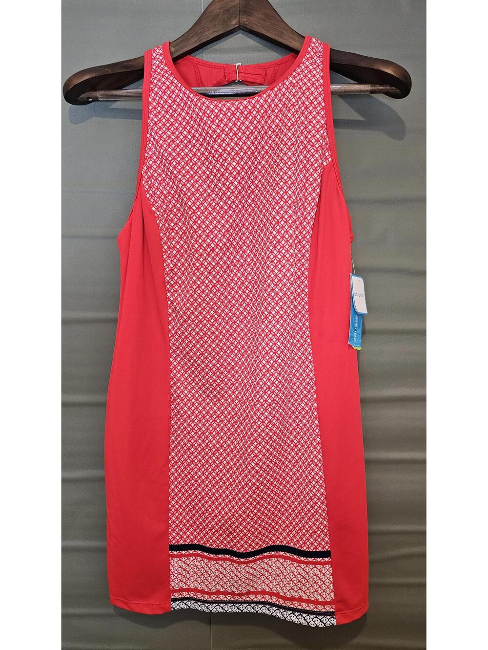 NWT Tropical Escapes Swim Dress Red Womens Size 8 Open Back